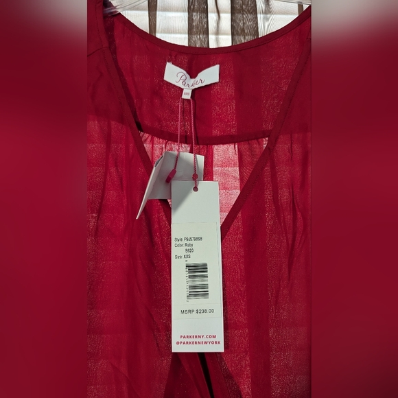 NWT Parker Blouse red long sleeve silk blend - Picture 6 of 9